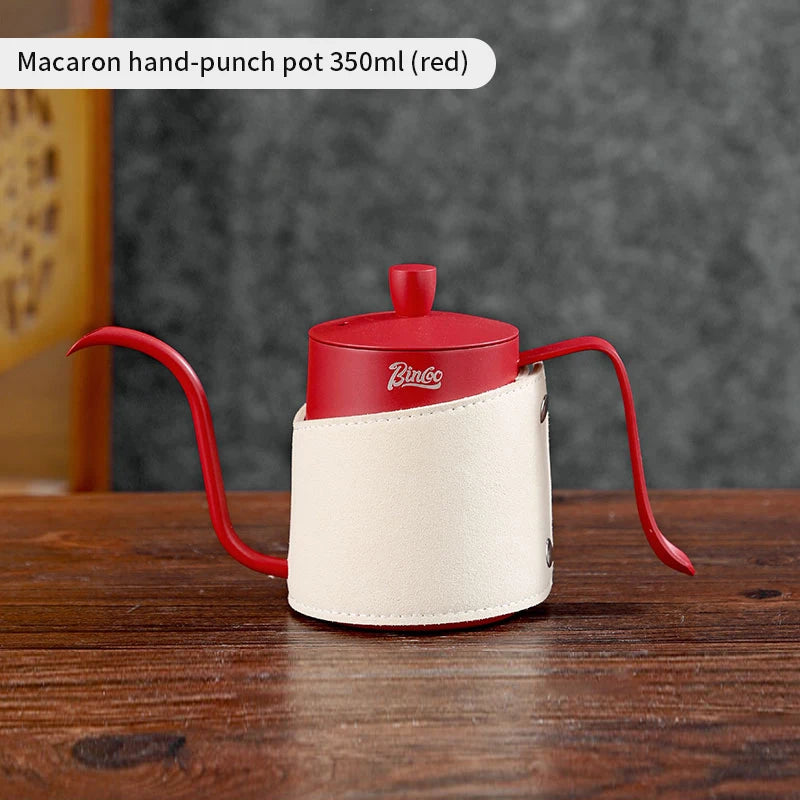 Bincoo 350ML Hand Brewed Coffee Pot Stainless Steel Goose Neck Long Spout Narrow Mouth with Handle Milk Foam Teapot Kitchen Tool