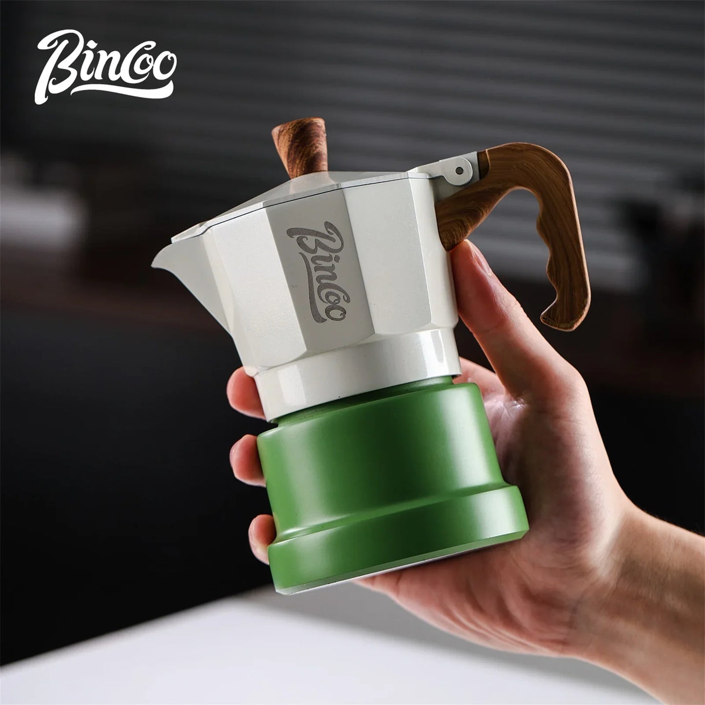 Bincoo GYKF2291 Professional 3Valve Moka Pot Construction 2-3 pa Pressure System Eagle Spout Design Prevents Leakage Home Coffee Brewing