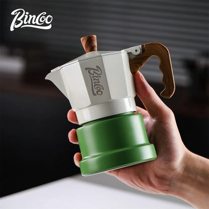Bincoo GYKF2291 Professional 3Valve Moka Pot Construction 2-3 pa Pressure System Eagle Spout Design Prevents Leakage Home Coffee Brewing