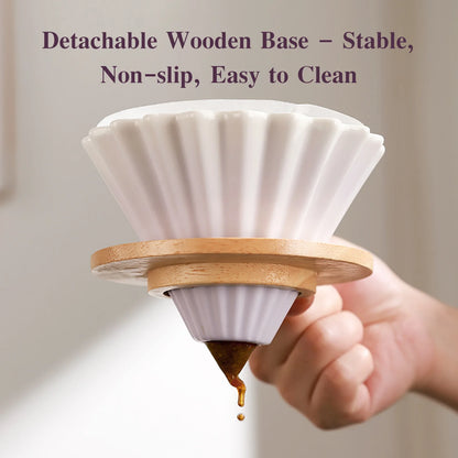 BINCOO Ceramic Hand Brewing Coffee Filter Cup Reusable Filters Coffee Maker Funnel Dripper Cake Filter Cup Coffee Accessories