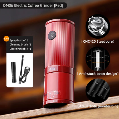 Bincoo Leyou Portable Electric Coffee Grinder, USB Rechargeable Adjustable Grind, Home Outdoor Portable Coffee Grinder