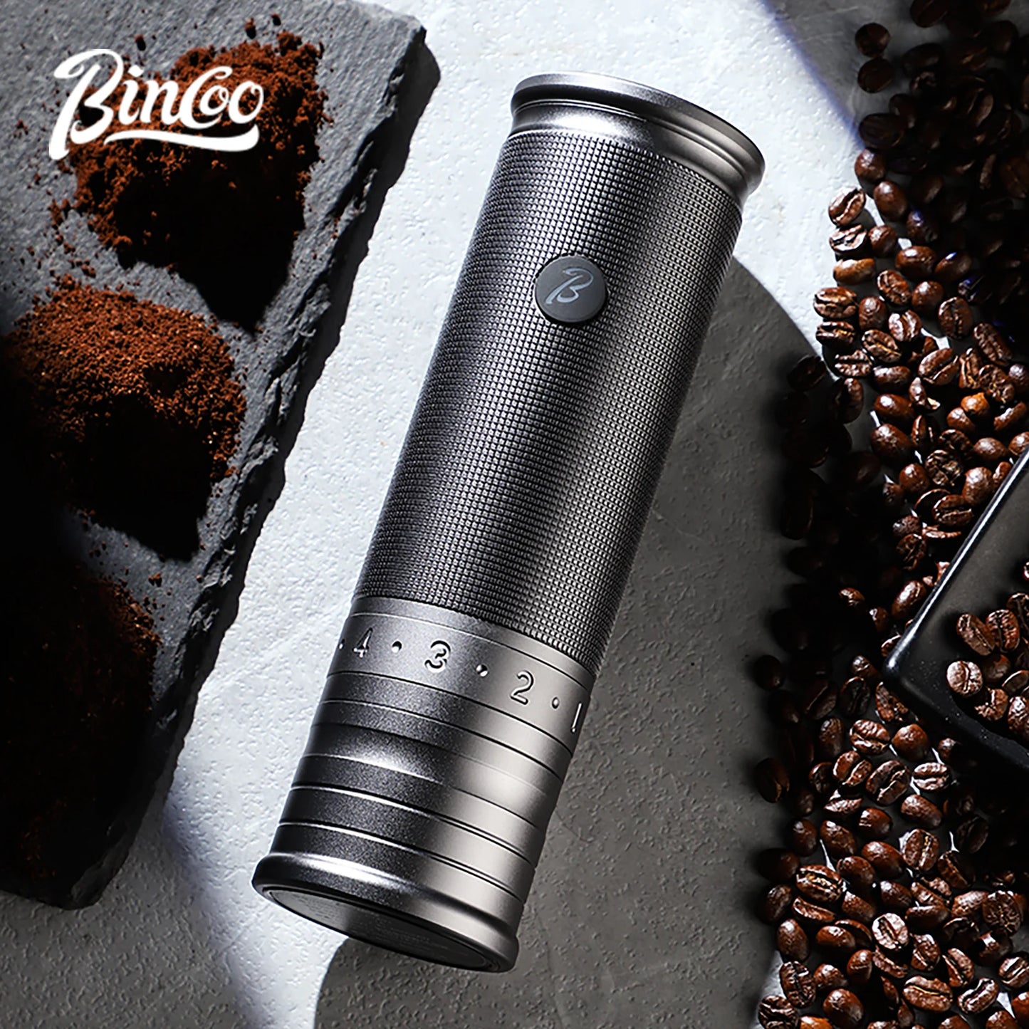 Bincoo Portable Electric Coffee Grinder 420 Steel Core Grinder All-Metal Body Home Outdoor External Italian Small Coffee Grinder