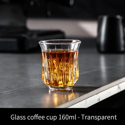 BINCOO 90ml-400ml Glass Coffee Cup Drinking Glasses for Espresso Cappuccino Latte Mug Juice Cocktails Home Kitchen Barista Tools