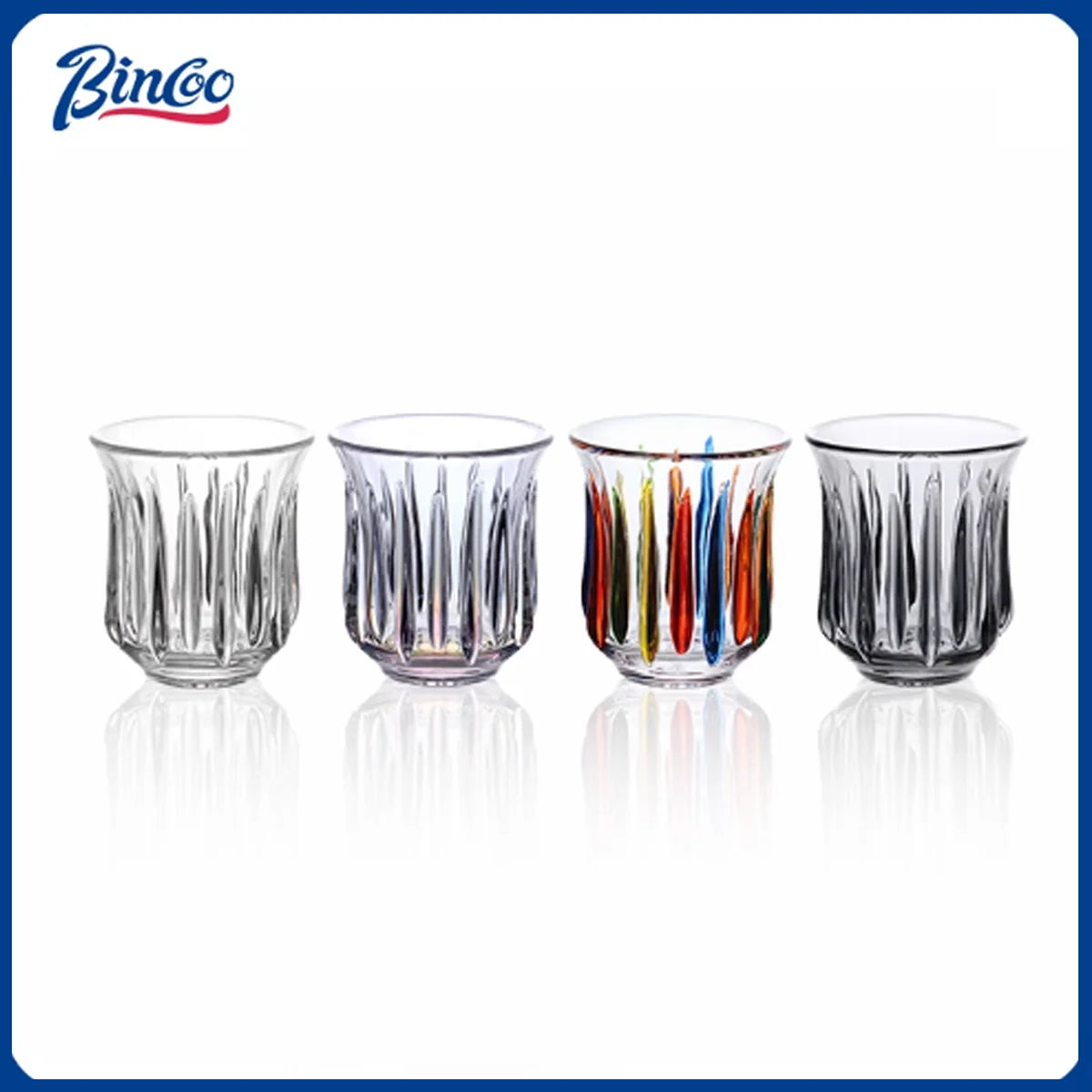 BINCOO 90ml-400ml Glass Coffee Cup Drinking Glasses for Espresso Cappuccino Latte Mug Juice Cocktails Home Kitchen Barista Tools
