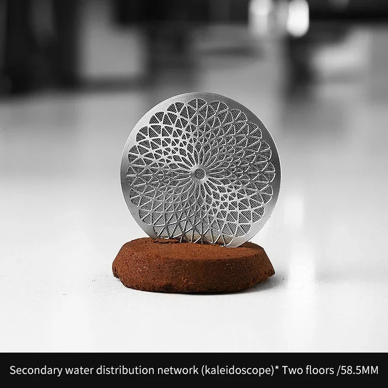 Bincoo Kaleidoscope Secondary Water Distribution Net Italian Coffee Powder Bowl Sintered Piece for Uniform Extraction Stainless