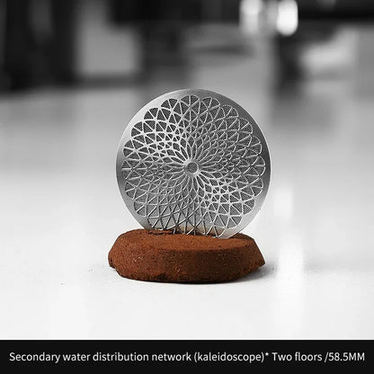 Bincoo Kaleidoscope Secondary Water Distribution Net Italian Coffee Powder Bowl Sintered Piece for Uniform Extraction Stainless