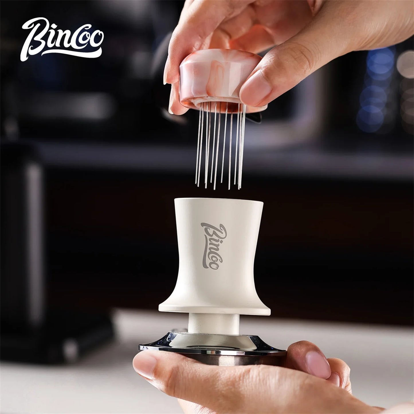 Bincoo 30Ib Constant Pressure 51/58mm Coffee Tamper Multifunctional Magnetic With Powder Needle Disperser Espresso Powder Tamper