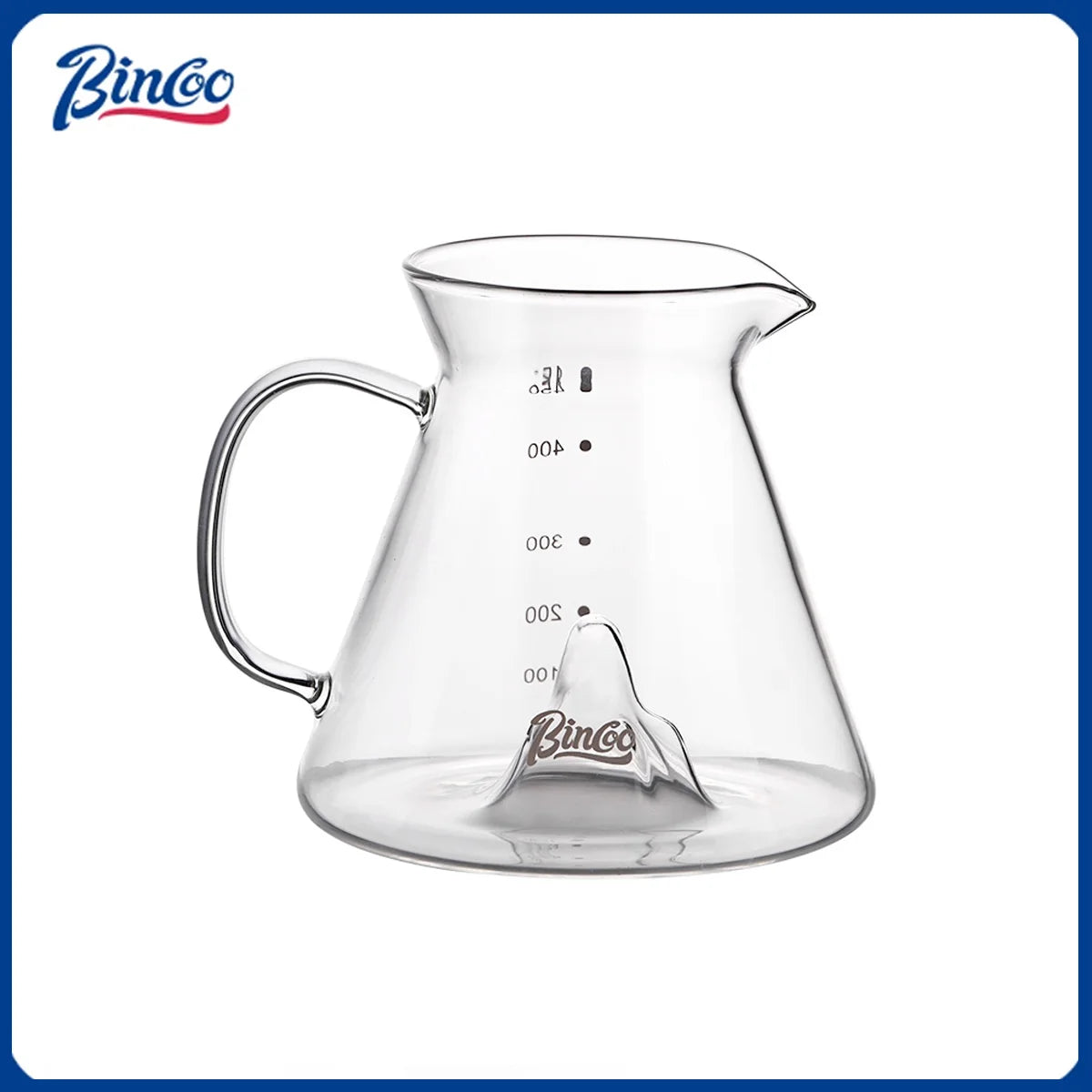 BINCOO 450ml Pour Over Coffee Dripper Glass Sharing Pot Funnel Drip Coffee Maker Hand Brewed Cup Coffee Set with Filter Paper