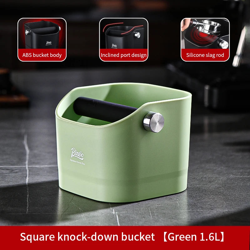 Bincoo Coffee Knock Box Espresso Grounds Container Dump Bin Bucket Anti Slip Powder Beveled Residue Home Cafe Bar Barista Tools