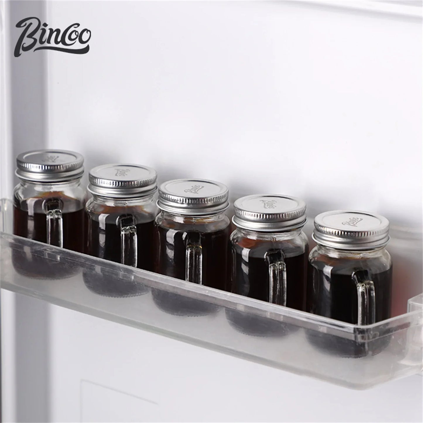 Bincoo Glass Coffee Liquid Bottle, Mini Airtight Container, Concentrate Storage, On-the-Go