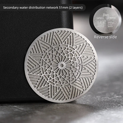 Bincoo Kaleidoscope Secondary Water Distribution Net Italian Coffee Powder Bowl Sintered Piece for Uniform Extraction Stainless