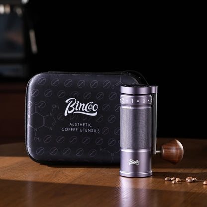 Bincoo Professional  Upgrade Manual Coffee Grinder CNC Stainless Steel Burr Adjustable Foldable Hand-Crank Coffee Bean Grinding