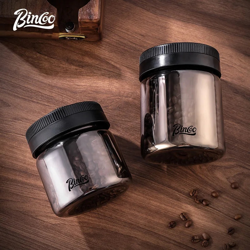 Bincoo Coffee Bean Canister Sealed Jar Glass Sealed Can Vacuum Storage Jar Coffee Powder Storage Timeable 0.4/0.6/0.8/1.2L