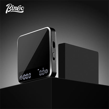 Bincoo Electronic Coffee Scale Digital Metal Body&Mirror Glass Portable Kitchen Scale With Timer Precision 0.01g Weight Barista