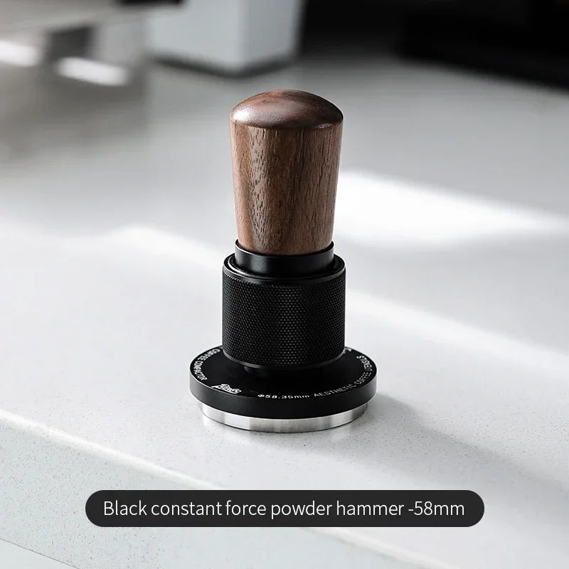 Bincoo 51MM/58MM 30lb Constant Pressure Espresso Coffee Tamper, Stainless Steel Ripple Base, Wood Handle for Home/Cafe Barista