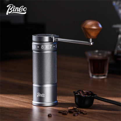 Bincoo Professional  Upgrade Manual Coffee Grinder CNC Stainless Steel Burr Adjustable Foldable Hand-Crank Coffee Bean Grinding
