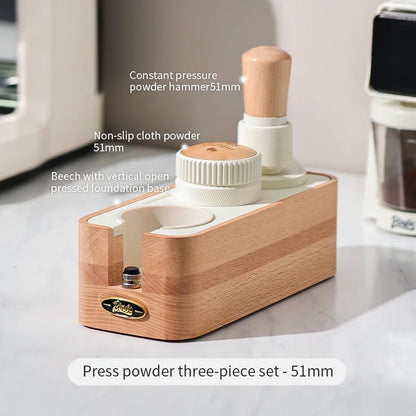 Bincoo 30-Pound Force Espresso Tamper Set - Universal 51/58mm Constant Pressure Coffee Tool with Leveling Base & Accessories