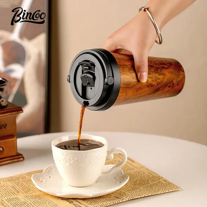 Bincoo Vacuum Insulated Coffee Tumbler 500ML – Stainless Steel Portable Travel Mug for Hot & Cold Drinks, Car Friendly