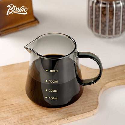 Bincoo 450ml Portable Coffee Sharing Pot – Elegant Coffee Carafe for Latte & Afternoon Tea Smooth Pour Comfort Grip