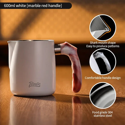 Bincoo GYKF2322 Professional Milk Frothing Jug 600ml Sharp Spout Cup Perfect for Latte Art and Milk Steaming Barista Essential Accessory