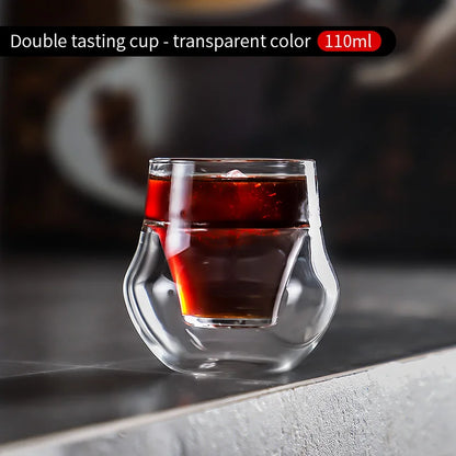 Bincoo 110ml Double Layer Insulated Coffee Cup, Glass Designed for Professional Tasting and Optimal Aroma Preservation