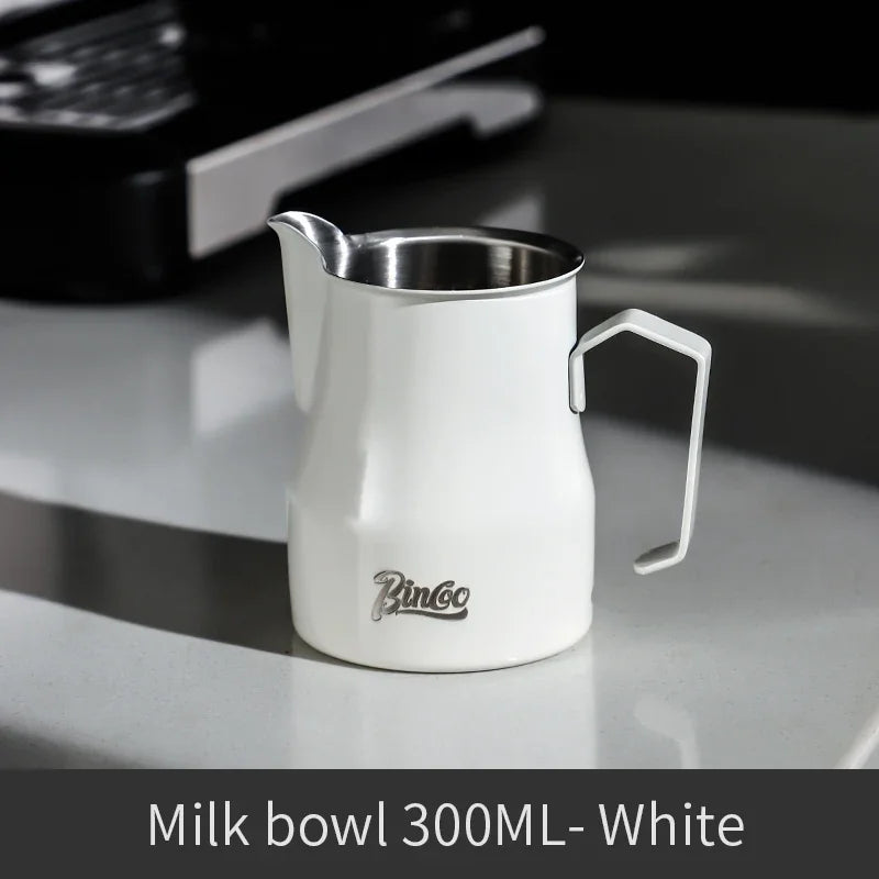 Bincoo GYKF0193 300/450ml Pink Milk Frothing Pitcher Stainless Steel Espresso Steaming Cup with Measurement Scale for Latte Art Barista