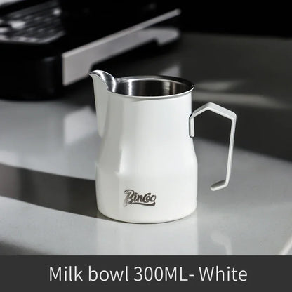 Bincoo GYKF0193 300/450ml Pink Milk Frothing Pitcher Stainless Steel Espresso Steaming Cup with Measurement Scale for Latte Art Barista
