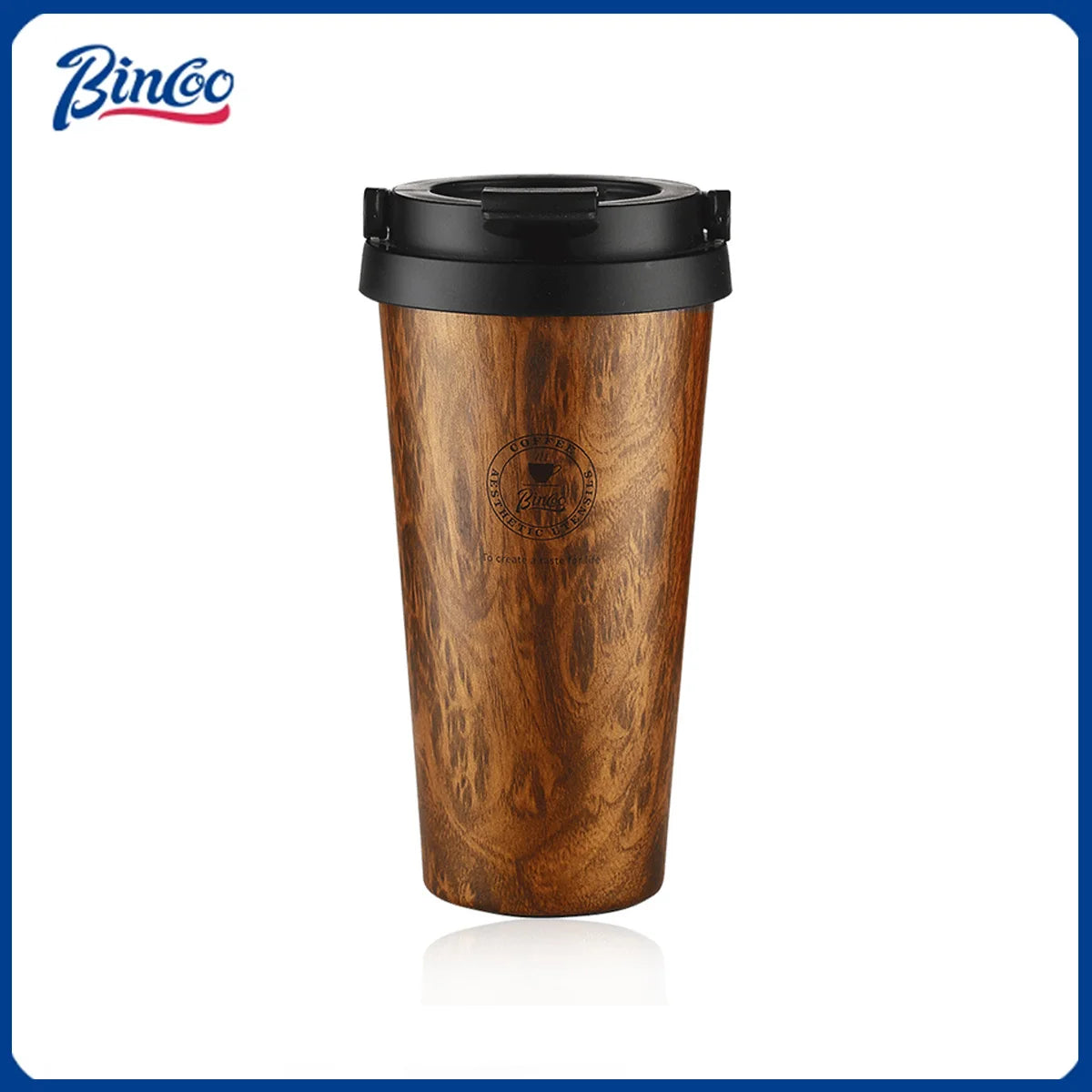 Bincoo 500ML 304 Stainless Steel Coffee Cup With Ceramic inner liner Double Layer Thermal Mug Portable Travel Car Insulated Cups
