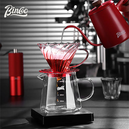 Bincoo 500ml Pour Over Coffee Dripper Coffee Pot Set Espresso Kettle Brewing Cup Octagonal Coffee Pot Funnel Set With Grinder