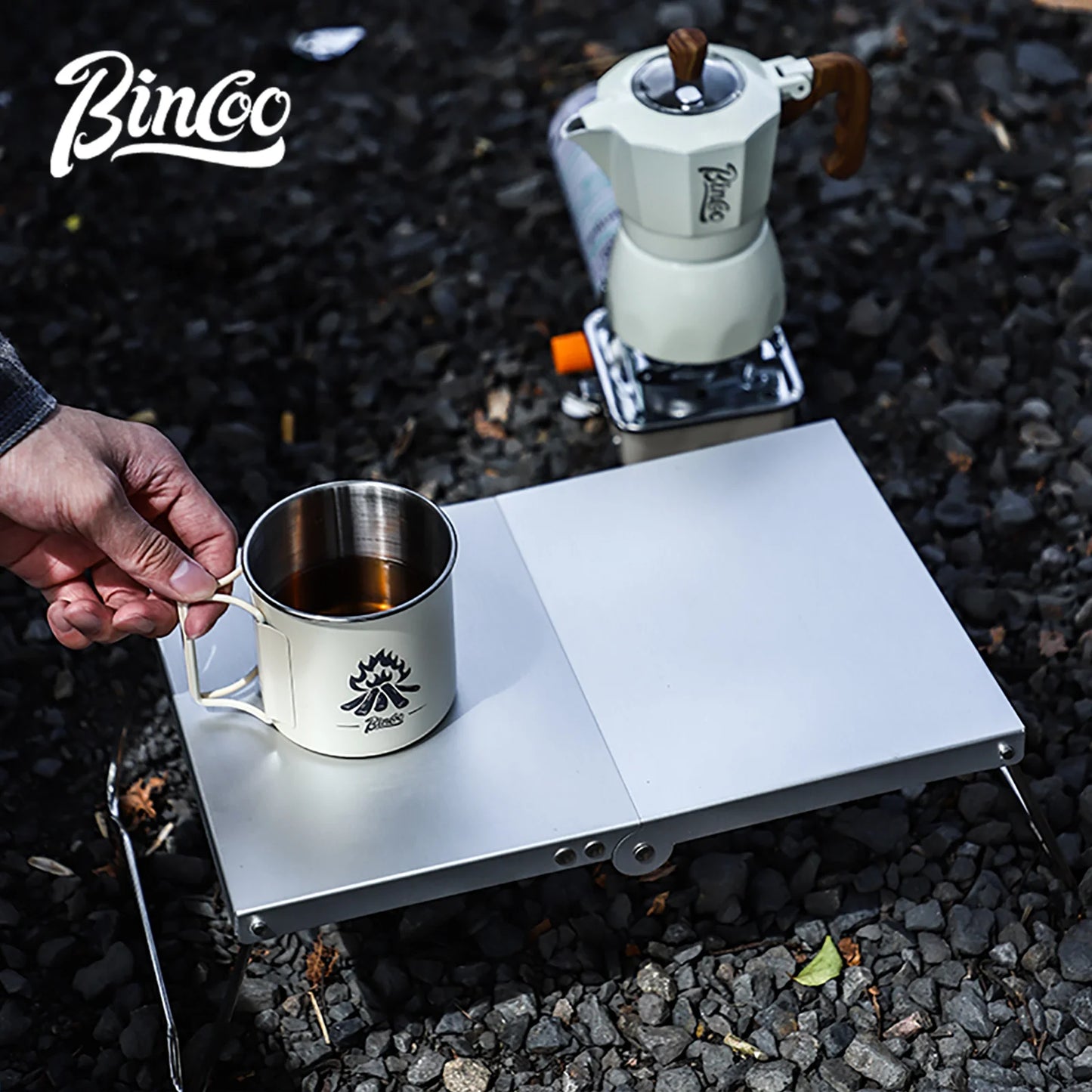 BINCOO Camping Portable Foldable Table Mini Coffee Tables Ultralight Outdoor Hiking Picnic Table Aluminum Alloy Small Table BBQ