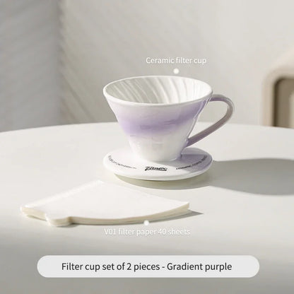 Bincoo GYKF0679 Drip Coffee Set with Ceramic Filter and Glass Carafe All in One Pour Over Brewing Ideal for Beginners Gift Presentation