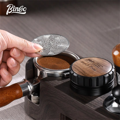 Bincoo Coffee Espresso Distributor 51/58mm Cloth Powder Hammer Machine Leveler Tool Coffee Tamper Storage Base Coffee Holder Set