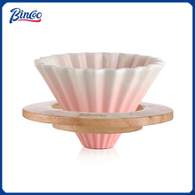 BINCOO Ceramic Hand Brewing Coffee Filter Cup Reusable Filters Coffee Maker Funnel Dripper Cake Filter Cup Coffee Accessories