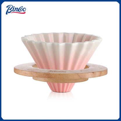 BINCOO Ceramic Hand Brewing Coffee Filter Cup Reusable Filters Coffee Maker Funnel Dripper Cake Filter Cup Coffee Accessories
