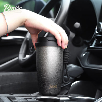 Bincoo 500ml Double Wall Ceramic Lined Travel Mug Car Vacuum Insulated Coffee Cup Portable Stainless Steel Thermal Cup for Daily