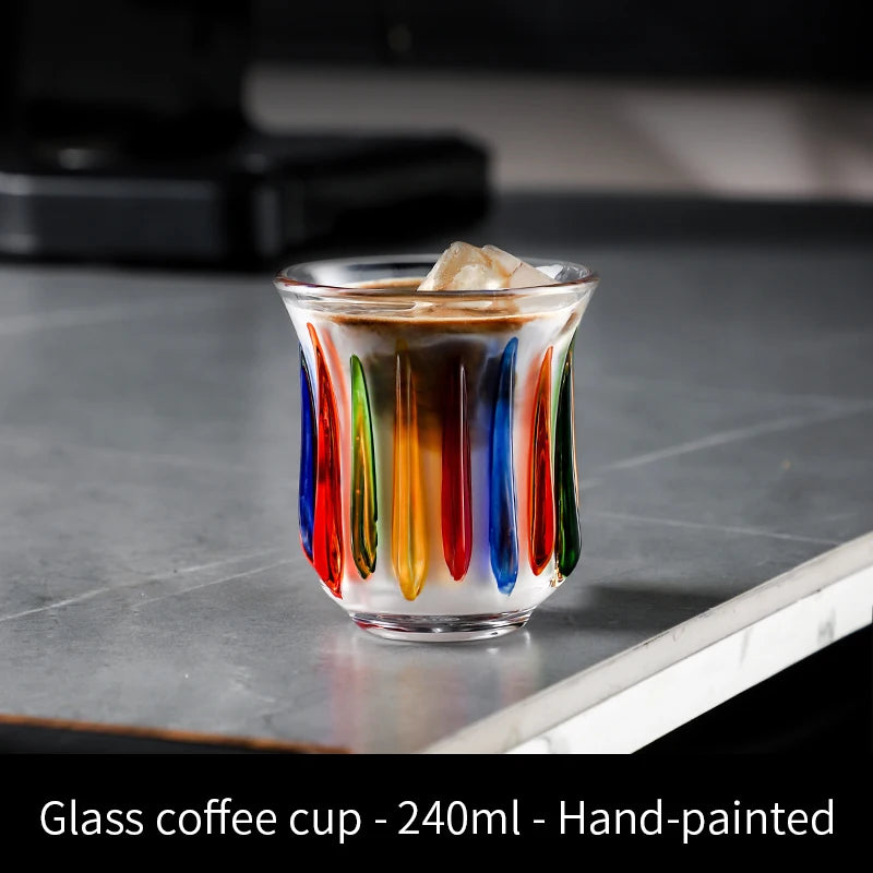 BINCOO 90ml-400ml Glass Coffee Cup Drinking Glasses for Espresso Cappuccino Latte Mug Juice Cocktails Home Kitchen Barista Tools