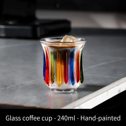 BINCOO 90ml-400ml Glass Coffee Cup Drinking Glasses for Espresso Cappuccino Latte Mug Juice Cocktails Home Kitchen Barista Tools