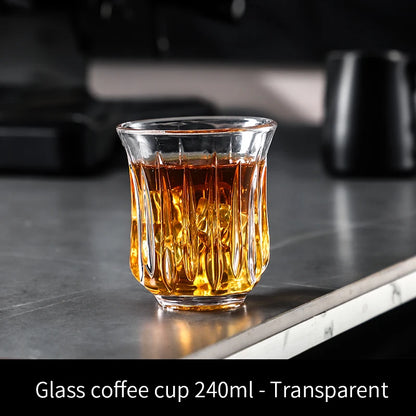 BINCOO 90ml-400ml Glass Coffee Cup Drinking Glasses for Espresso Cappuccino Latte Mug Juice Cocktails Home Kitchen Barista Tools
