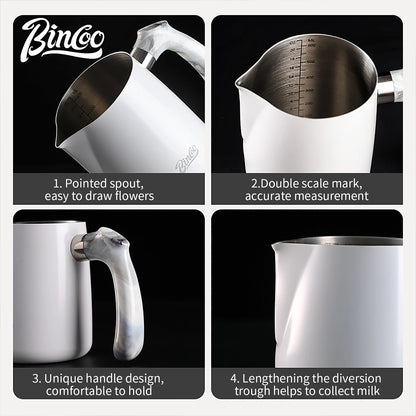 Bincoo GYKF2322 Professional Milk Frothing Jug 600ml Sharp Spout Cup Perfect for Latte Art and Milk Steaming Barista Essential Accessory
