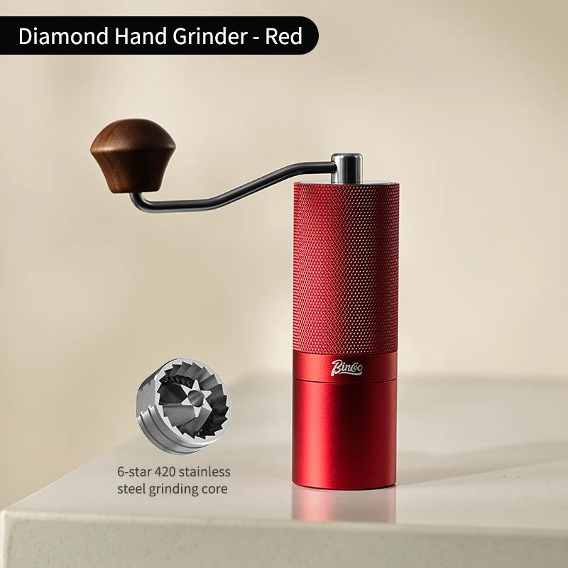 Bincoo Portable Manual Hand Coffee Grinder Professional CNC Stainless Steel Adjustable Manual Burr Coffee Bean Grinding Upgrade