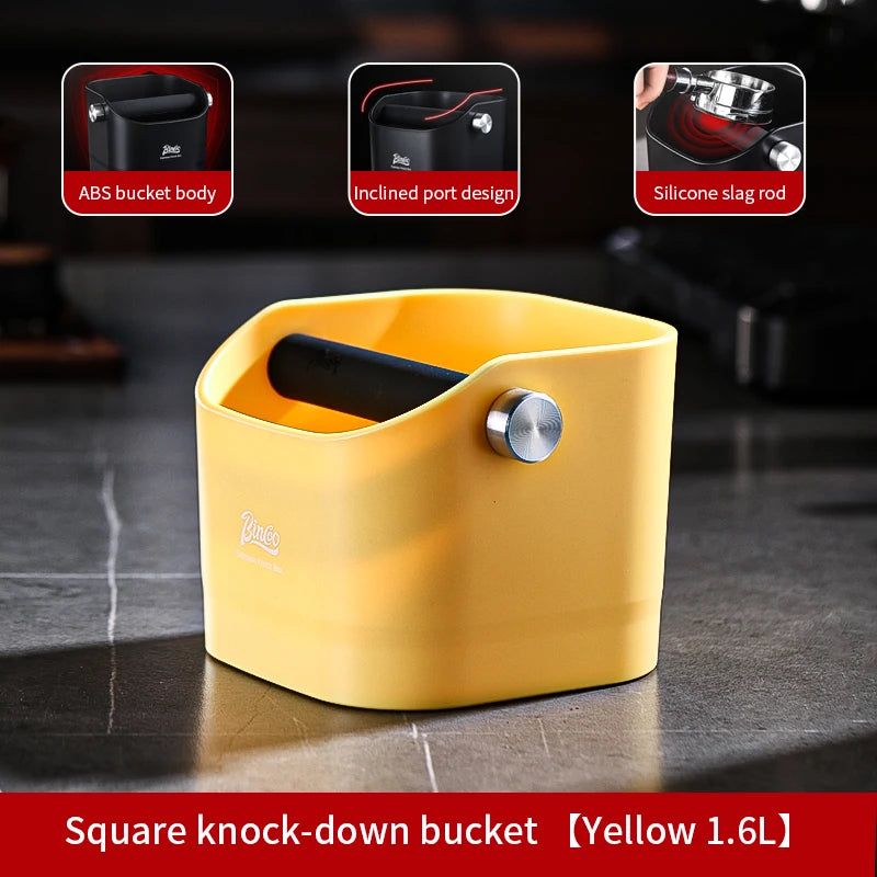 Bincoo Coffee Knock Box Espresso Grounds Container Dump Bin Bucket Anti Slip Powder Beveled Residue Home Cafe Bar Barista Tools