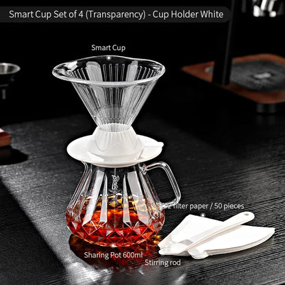 BINCOO 600ml Reusable Immersion Coffee Dripper Filters Smart Pour Over Drip Hand-Brewed Coffee Maker Tritan Coffee Filters Cup