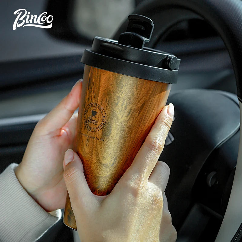 Bincoo 500ML 304 Stainless Steel Coffee Cup With Ceramic inner liner Double Layer Thermal Mug Portable Travel Car Insulated Cups