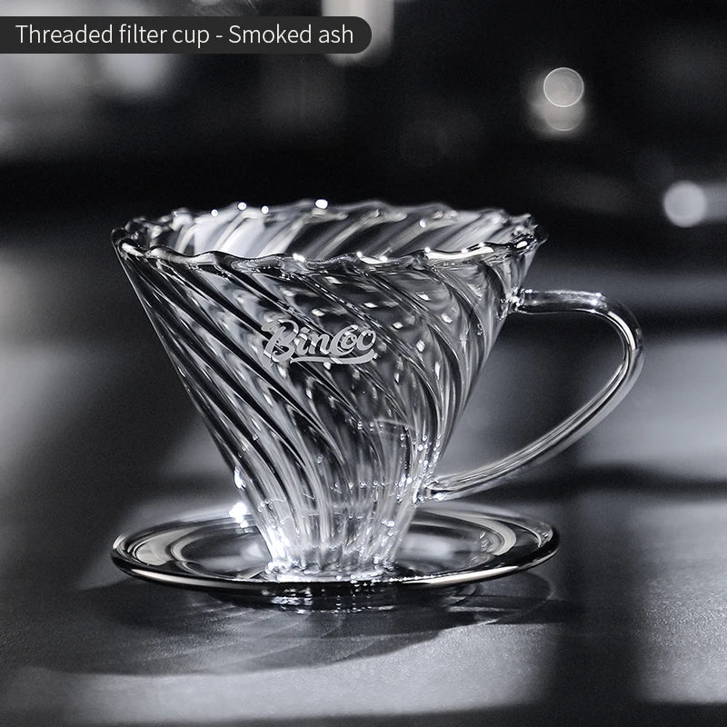 Bincoo Pour Over Coffee Maker Set Reusable Coffee Filter Dripper Glass Coffee Hand Brewing Coffee Sharing Pot Funnel Filter Cups