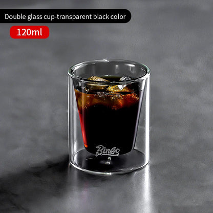 Bincoo Double Layered Coffee Cup High Borosilicate Glass Heat-resistant Anti Scald Concentrated Cup Milk Coffee Ice American Cup
