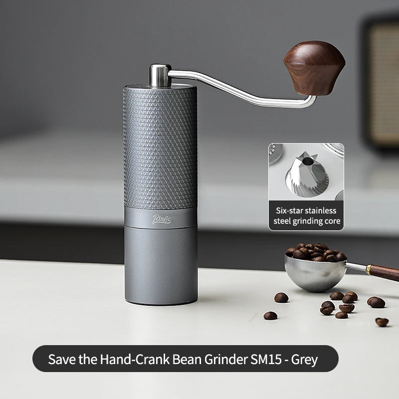 Bincoo Manual Coffee Grinder, 420 Stainless Steel Burrs, Professional Double Bearing Adjustable Grinder,Portable Coffee Grinding