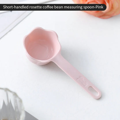 Bincoo rosette coffee spoon colorful short coffee measuring spoon long handle coffee bean spoon pressed powder spoon