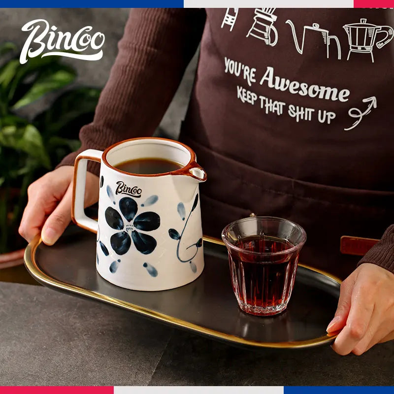 Bincoo Hand Brewing Coffee Pot Set Ceramic Filter Cup Sharing Pot Coffee Kettle Coffee Utensils 400ML 600ML