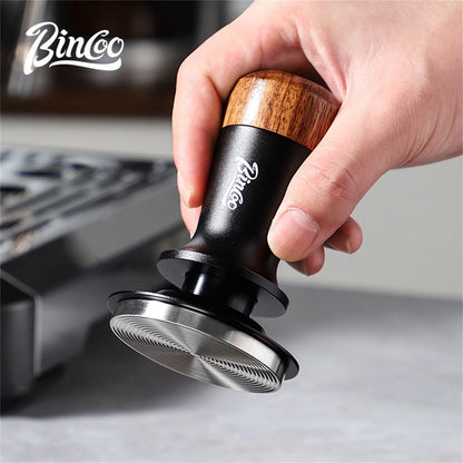 Bincoo Professional Coffee Tamper 51/58mm Spring Pressure Threaded Base Auto Leveling for Portafilter Use