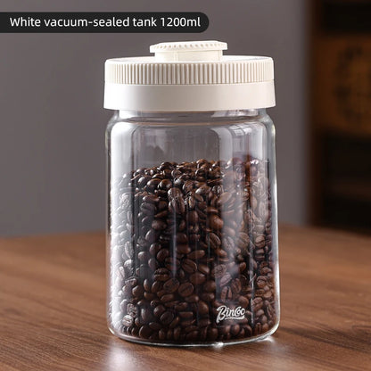 BINCOO Vacuum Sealed Tank Coffee Bean Storage Tank Household Glass Food Storage Jars Moisture-proof Airtight Sealed Container